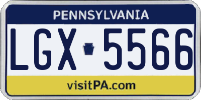 PA license plate LGX5566