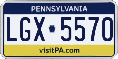 PA license plate LGX5570
