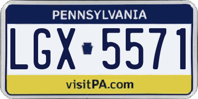 PA license plate LGX5571
