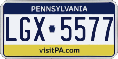 PA license plate LGX5577