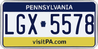 PA license plate LGX5578