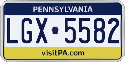 PA license plate LGX5582