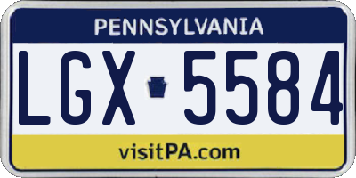 PA license plate LGX5584