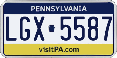 PA license plate LGX5587