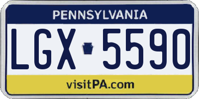 PA license plate LGX5590