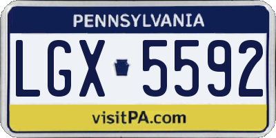 PA license plate LGX5592