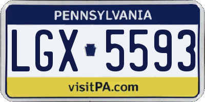 PA license plate LGX5593