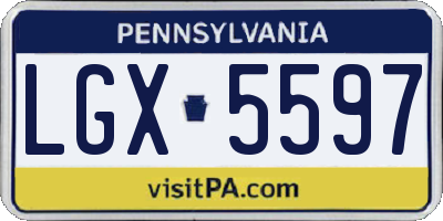 PA license plate LGX5597