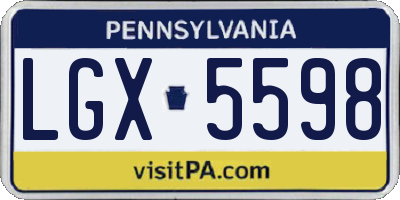 PA license plate LGX5598