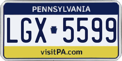 PA license plate LGX5599