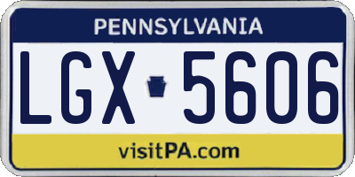 PA license plate LGX5606