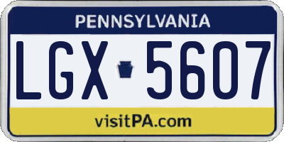 PA license plate LGX5607