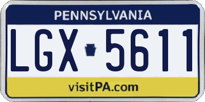 PA license plate LGX5611