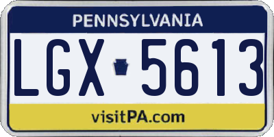 PA license plate LGX5613