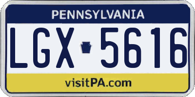 PA license plate LGX5616