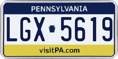 PA license plate LGX5619