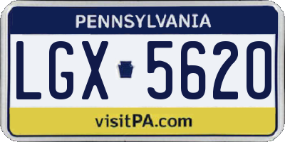 PA license plate LGX5620