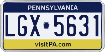 PA license plate LGX5631