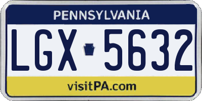 PA license plate LGX5632
