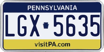 PA license plate LGX5635