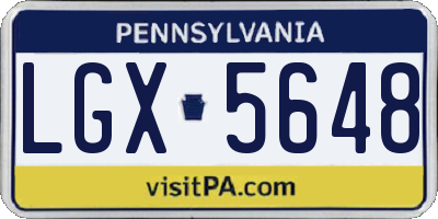 PA license plate LGX5648