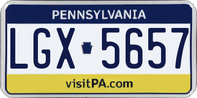 PA license plate LGX5657