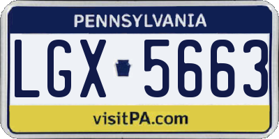 PA license plate LGX5663