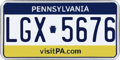 PA license plate LGX5676