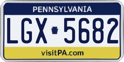 PA license plate LGX5682