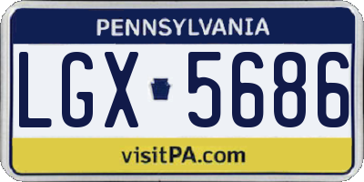PA license plate LGX5686