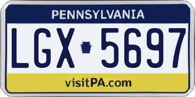 PA license plate LGX5697
