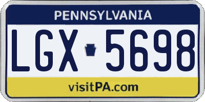 PA license plate LGX5698
