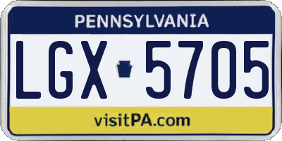 PA license plate LGX5705