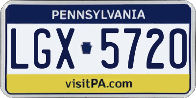 PA license plate LGX5720