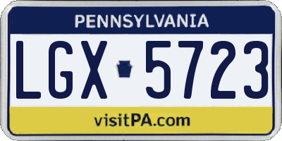 PA license plate LGX5723
