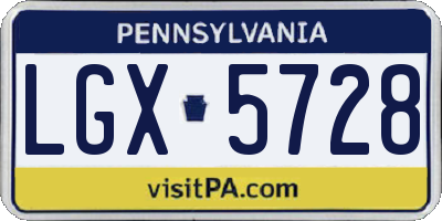 PA license plate LGX5728