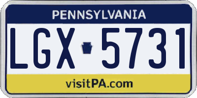 PA license plate LGX5731