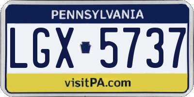 PA license plate LGX5737