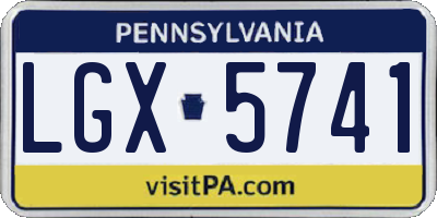 PA license plate LGX5741