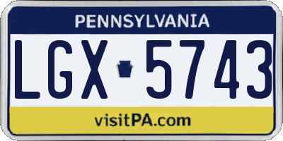 PA license plate LGX5743