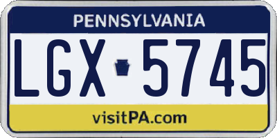 PA license plate LGX5745