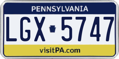 PA license plate LGX5747
