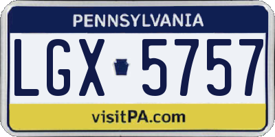 PA license plate LGX5757