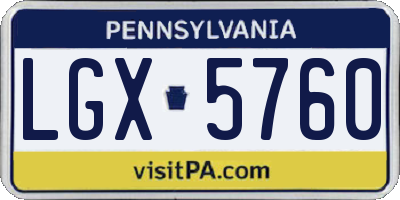PA license plate LGX5760