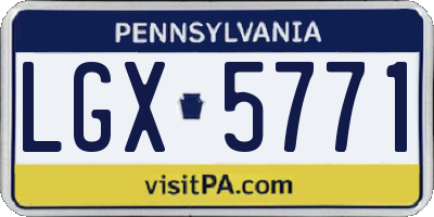 PA license plate LGX5771