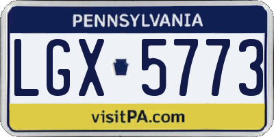 PA license plate LGX5773