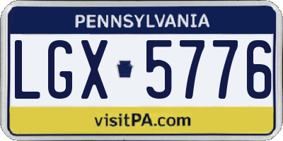 PA license plate LGX5776