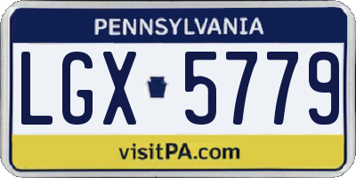 PA license plate LGX5779