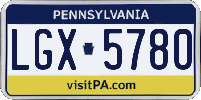 PA license plate LGX5780