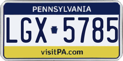PA license plate LGX5785